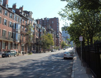 Beacon Street looking east from Charles Street, Boston - Lost New England